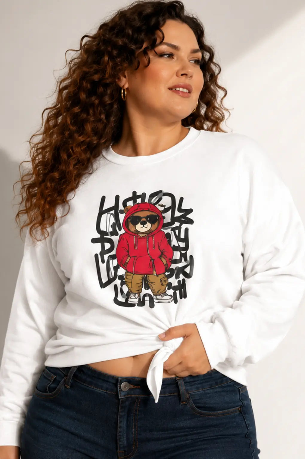 Blusão de Moletom Plus Size Branco Labellezas.com