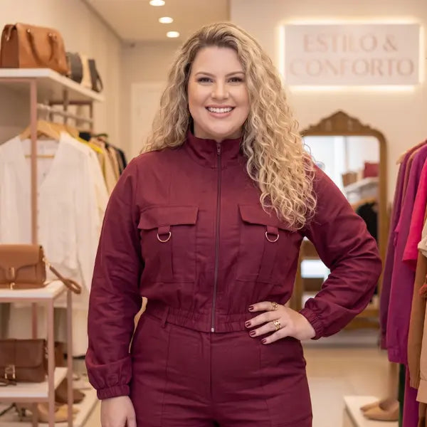 Conjunto Alfaiataria Utilitário Magnífica Bordô Shein