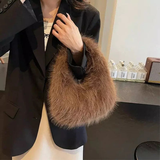 Bolsa de Ombro em Pelúcia Sintético Aliexpress