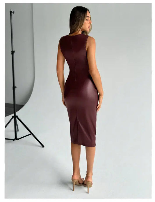 Leather Dress Ibiza Shein