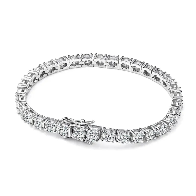 KNOBSPIN D VVS1 Moissanite Tennis Bracelet Original s925 Sterling Silver Plated 18k White Gold with GRA Bracelets for Women Man Labellezas.com