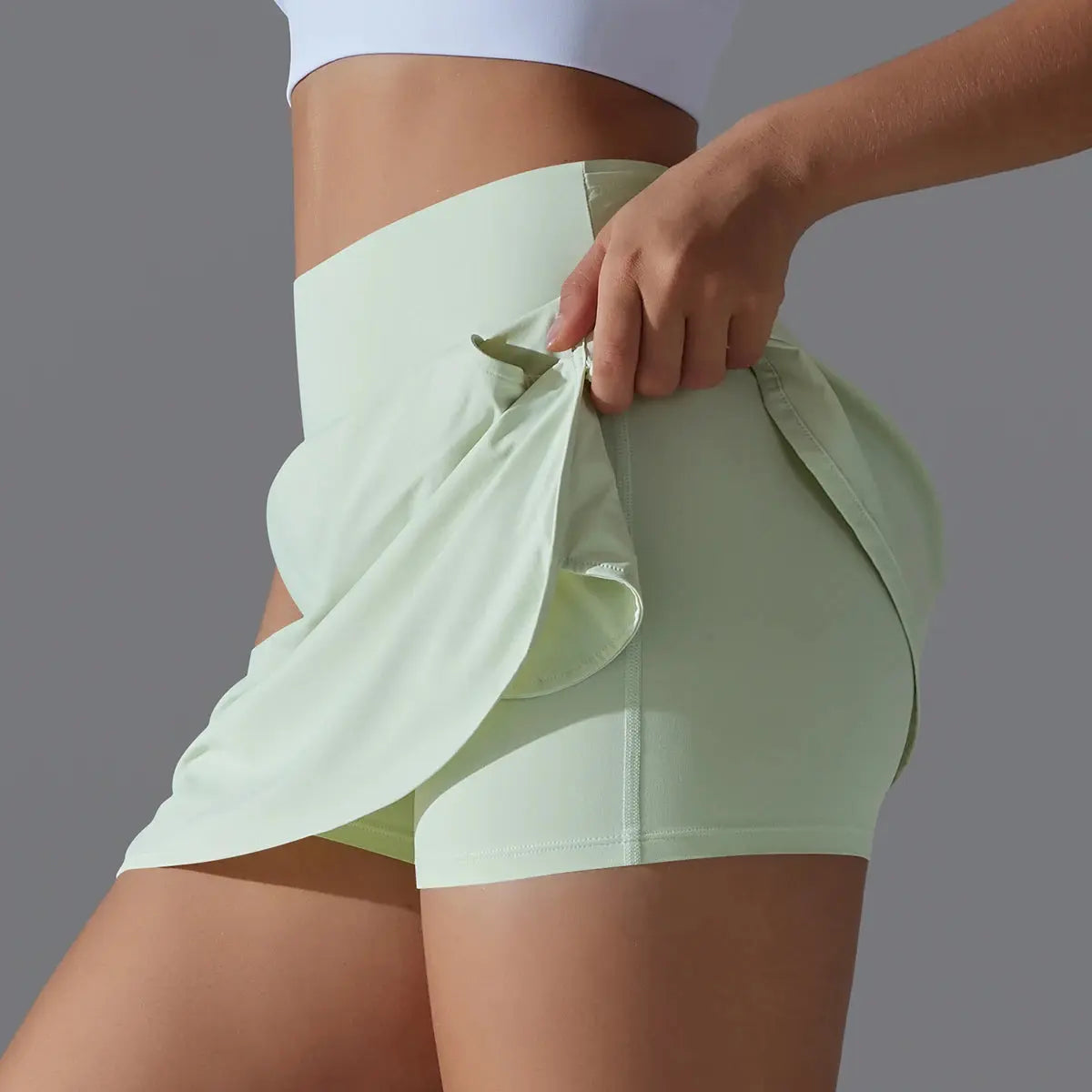 Women Gym Running Shorts Double Deck Quick Dry Gym Sport Shorts Fitness Jogging Workout Shorts With Pocket Sports Tight Short Labellezas.com