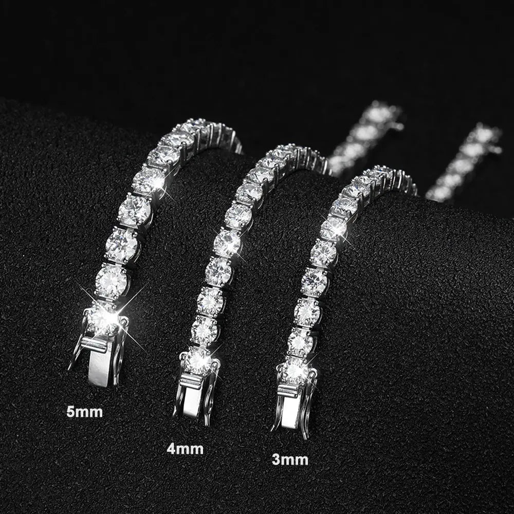 KNOBSPIN D VVS1 Moissanite Tennis Bracelet Original s925 Sterling Silver Plated 18k White Gold with GRA Bracelets for Women Man Labellezas.com