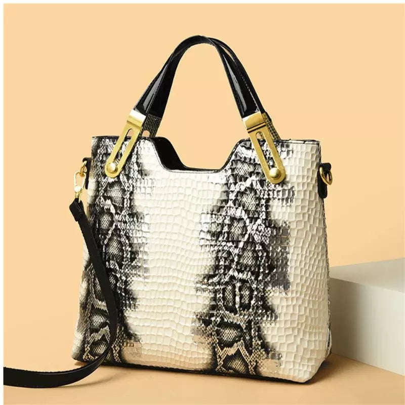 Bolsa de Ombro Vegana Estampa Branca Aliexpress