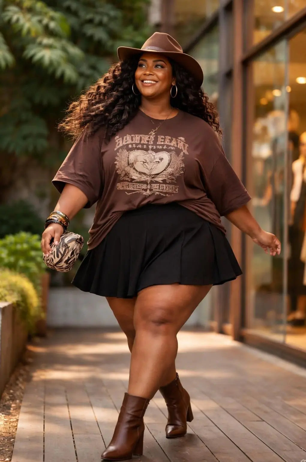 Camisão Marron  Over Plus Size 100% Algodão Labellezas.com