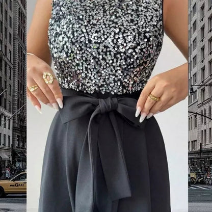 Jumpsuit Sequin Black Shein