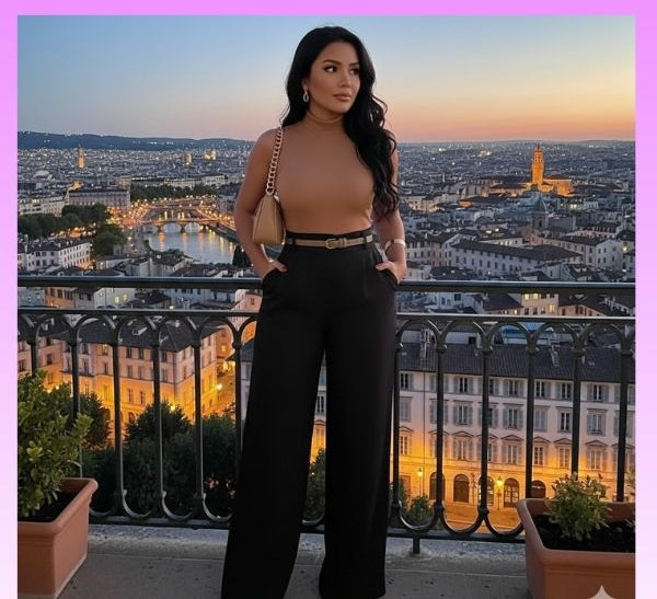 Pant Women Linen Black Anchose Shein