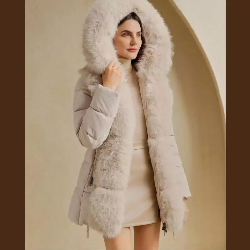 Casaco Puffer com Acabamento em Pelúcia Luxuosa Shein