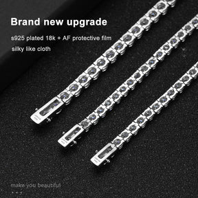 KNOBSPIN D VVS1 Moissanite Tennis Bracelet Original s925 Sterling Silver Plated 18k White Gold with GRA Bracelets for Women Man Labellezas.com