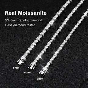 KNOBSPIN D VVS1 Moissanite Tennis Bracelet Original s925 Sterling Silver Plated 18k White Gold with GRA Bracelets for Women Man Labellezas.com