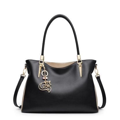 FOXER Elegant Women Shoulder Tote Bag Cowhide Fashion Luxury Design Female Handbag Purse Festival Gift for Wife,Mom
