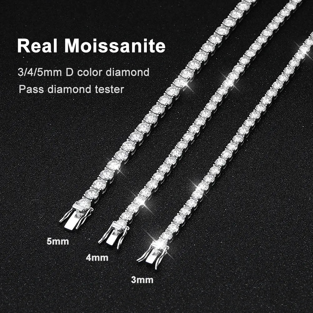 KNOBSPIN D VVS1 Moissanite Tennis Bracelet Original s925 Sterling Silver Plated 18k White Gold with GRA Bracelets for Women Man Labellezas.com