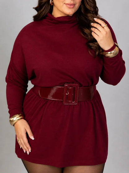 Vestido Poncho de Lã Plus Size Milão Marron Labellezas.com