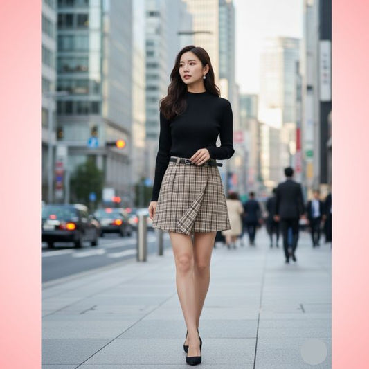 Women Long-sleeved Set With Skirt Shein