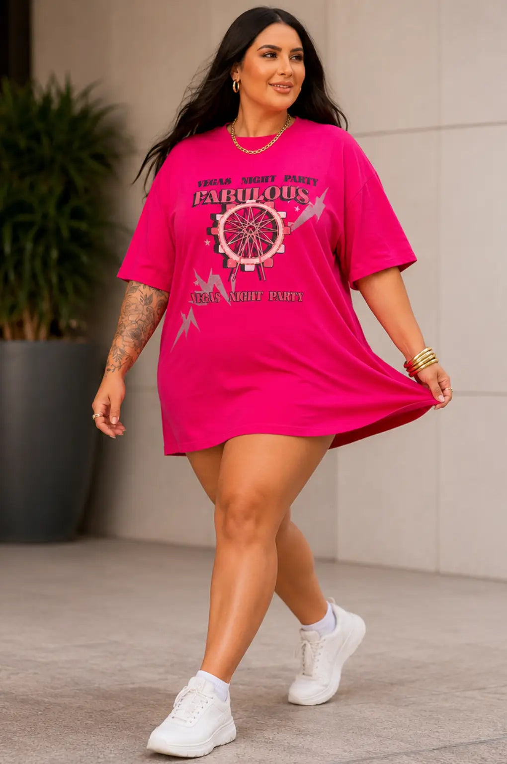 Camisão Pink Fabulous  Plus Size 100% Algodão (Cópia) Labellezas.com
