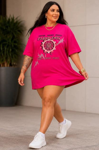 Camisão Pink Fabulous  Plus Size 100% Algodão (Cópia) Labellezas.com