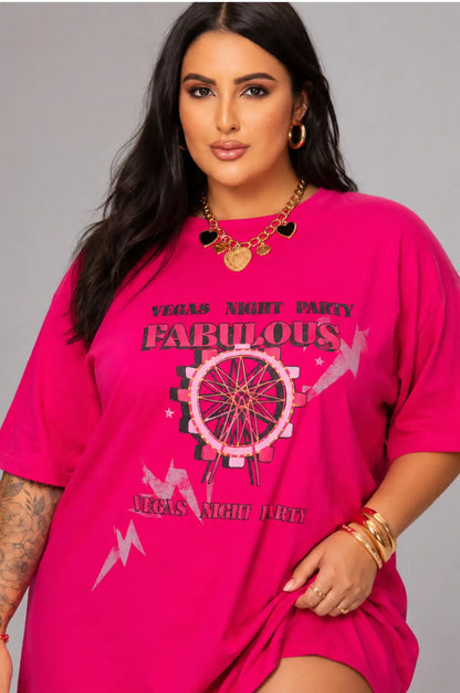 Camisão Pink Fabulous  Plus Size 100% Algodão (Cópia) Labellezas.com