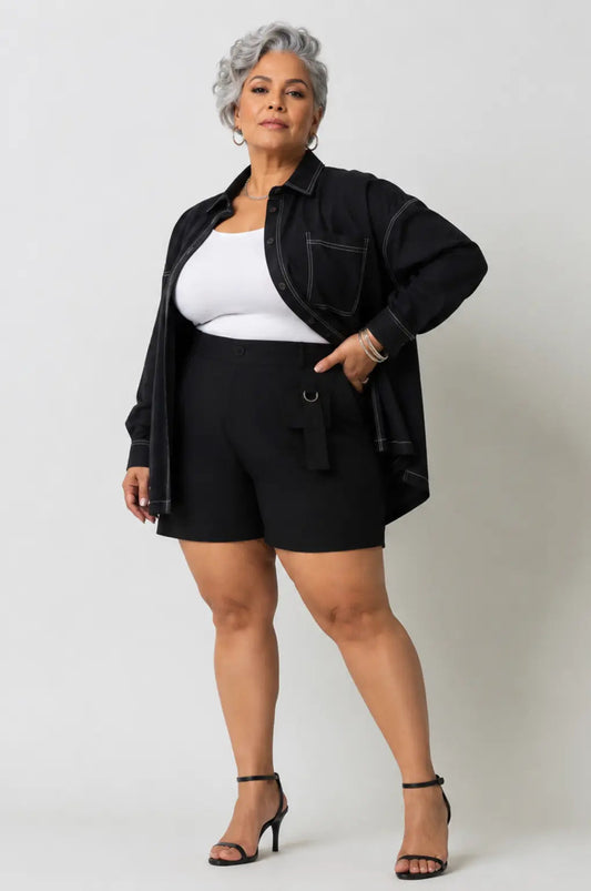 Short Cargo Zafira Plus Size Marron Labellezas.com